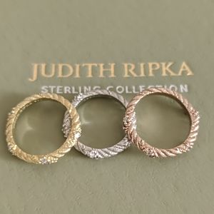 Judith Ripka Like New Set of 3 Stack Rings